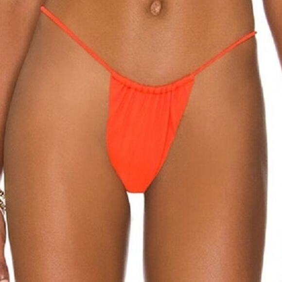 Superdown Raquel String Bikini Bottom Neon Orange L  NWT Revolve Super Cheeky - Picture 1 of 8